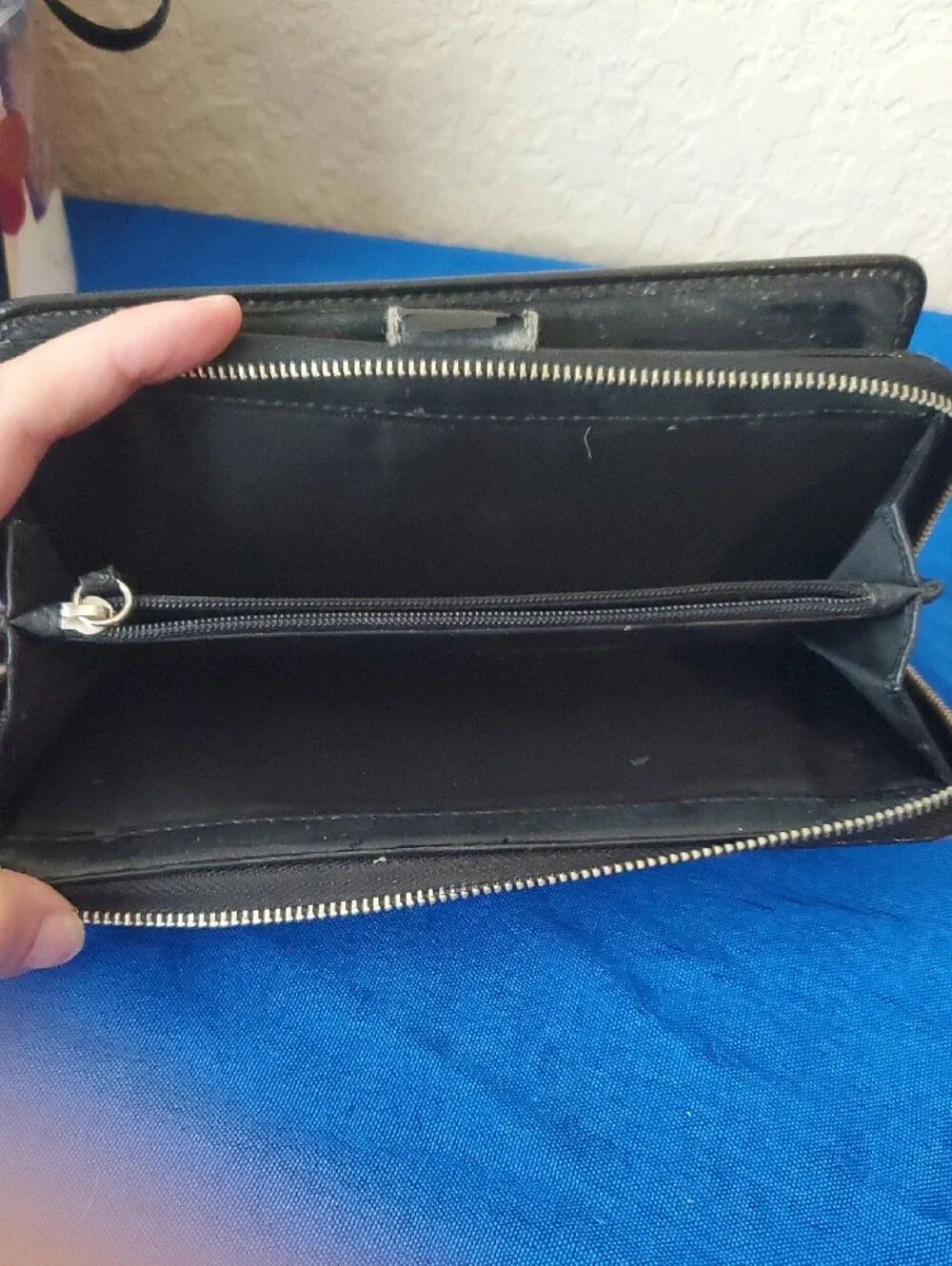 Vintage Coach Signature Canvas Checkbook Wallet Black Flap French Purse